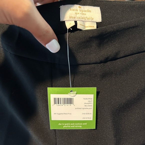 Kate Spade black polished cigarette pants - Picture 6 of 6